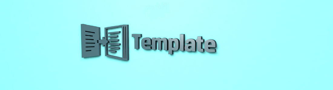 text saying template with document icon