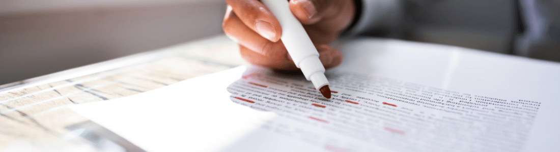 man reading text doing spell check
